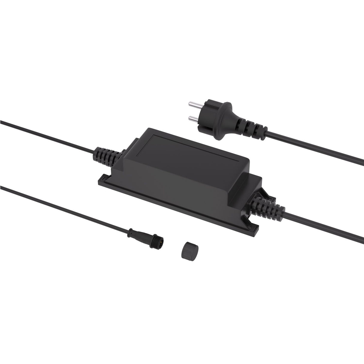 12V Voeding DC 30W ip67 Easyfit Zwart met stekker 1M kabel