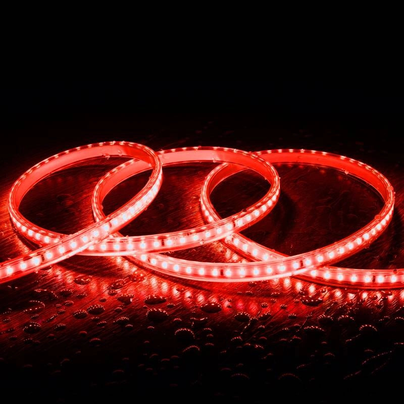 LED Strip 1 - 50 meter ROOD 220v IP65 om 20 cm te knippen