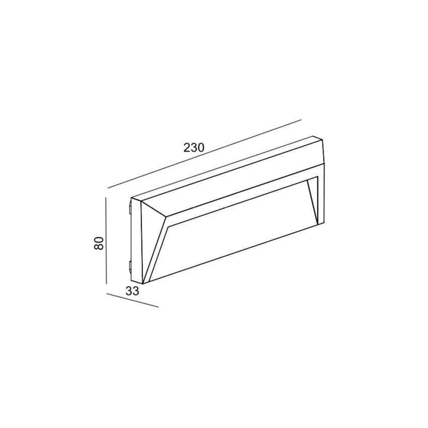 Brede wandlamp oprit verlichting zwart 'Faringdon' LED warm wit IP65 - FOIR