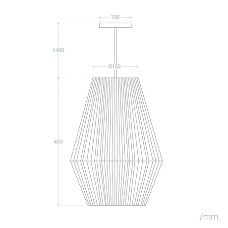 Hanglamp gevlochten papier E27 fitting 'George' 30 cm - FOIR