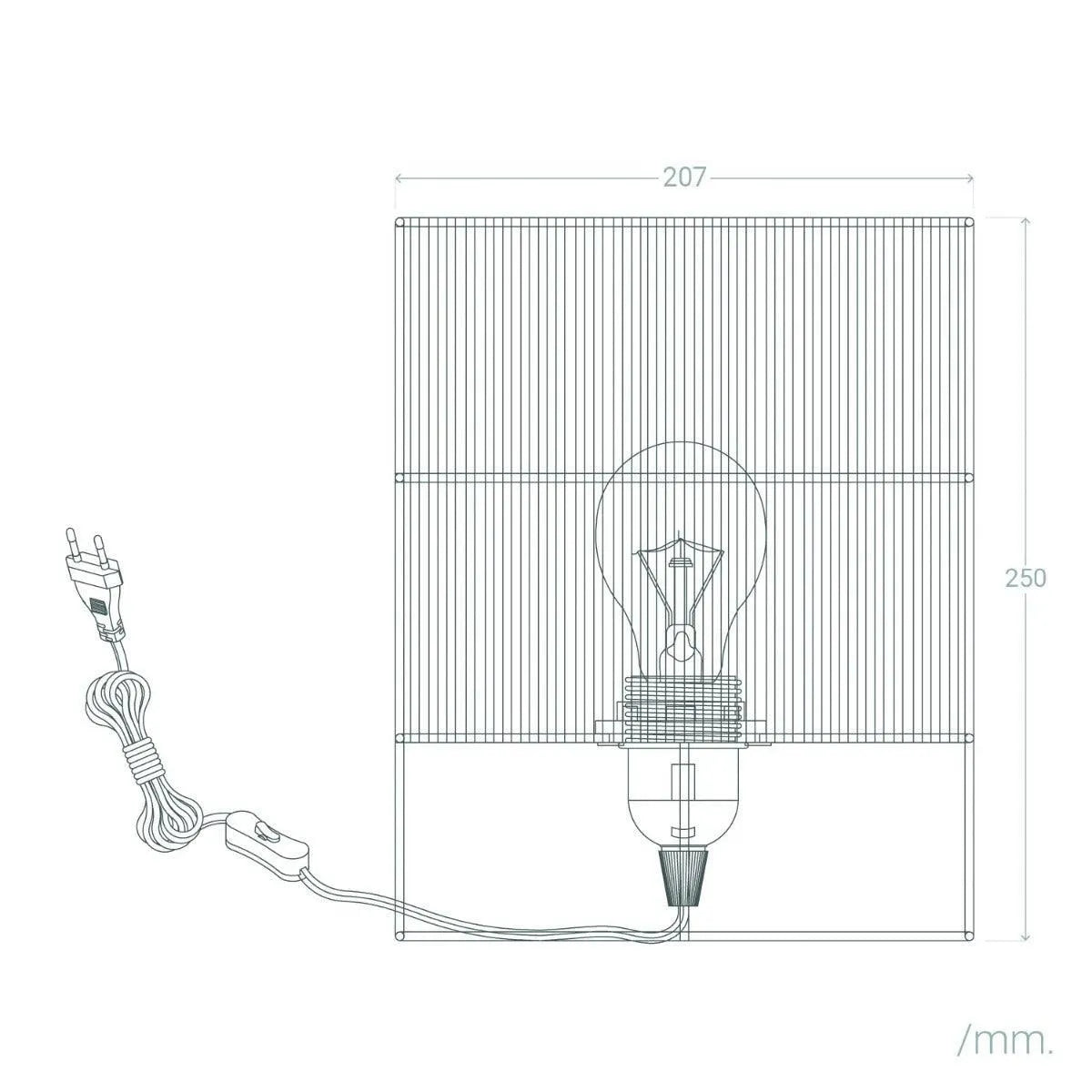 Zwarte tafellamp gevlochten papier E27 fitting schakelaar en stekker 'Cathy' 25cm - FOIR