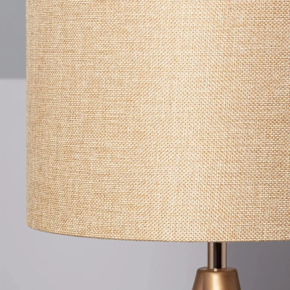 Tafellamp beige goud & bruin met 3 houten poten 'Didi' - FOIR