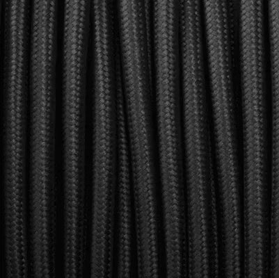 strijkijzersnoer Zwart rond zwart stof draad modern drie aderige kabel