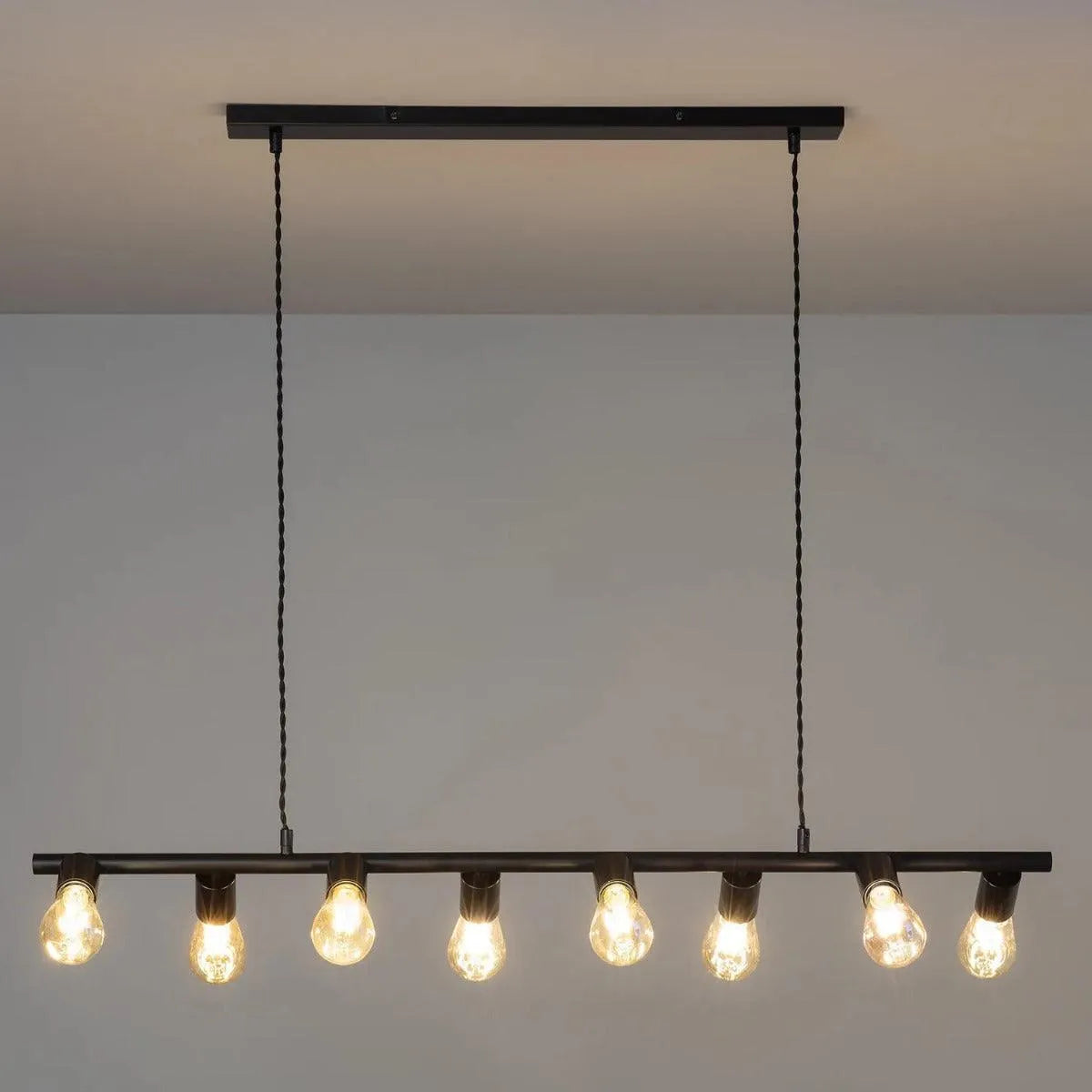 Minialistische hanglamp zwart 8x E27 fitting 'Yonna' - FOIR