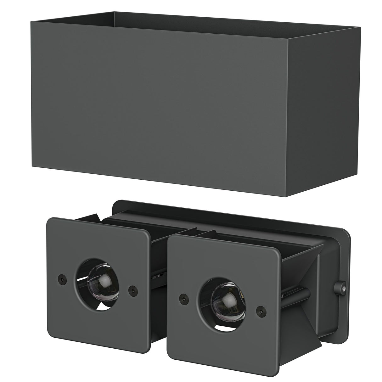 Buitenlamp vierkant breed Antraciet G9 2700K warm wit 20 cm