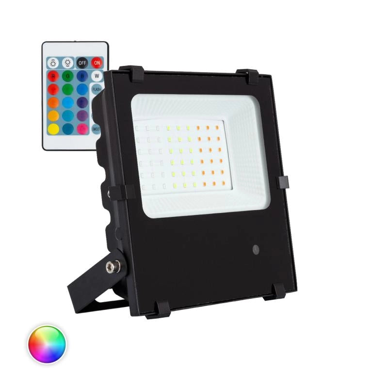 Breedstraler RGB zwart 30W afstandsbediening