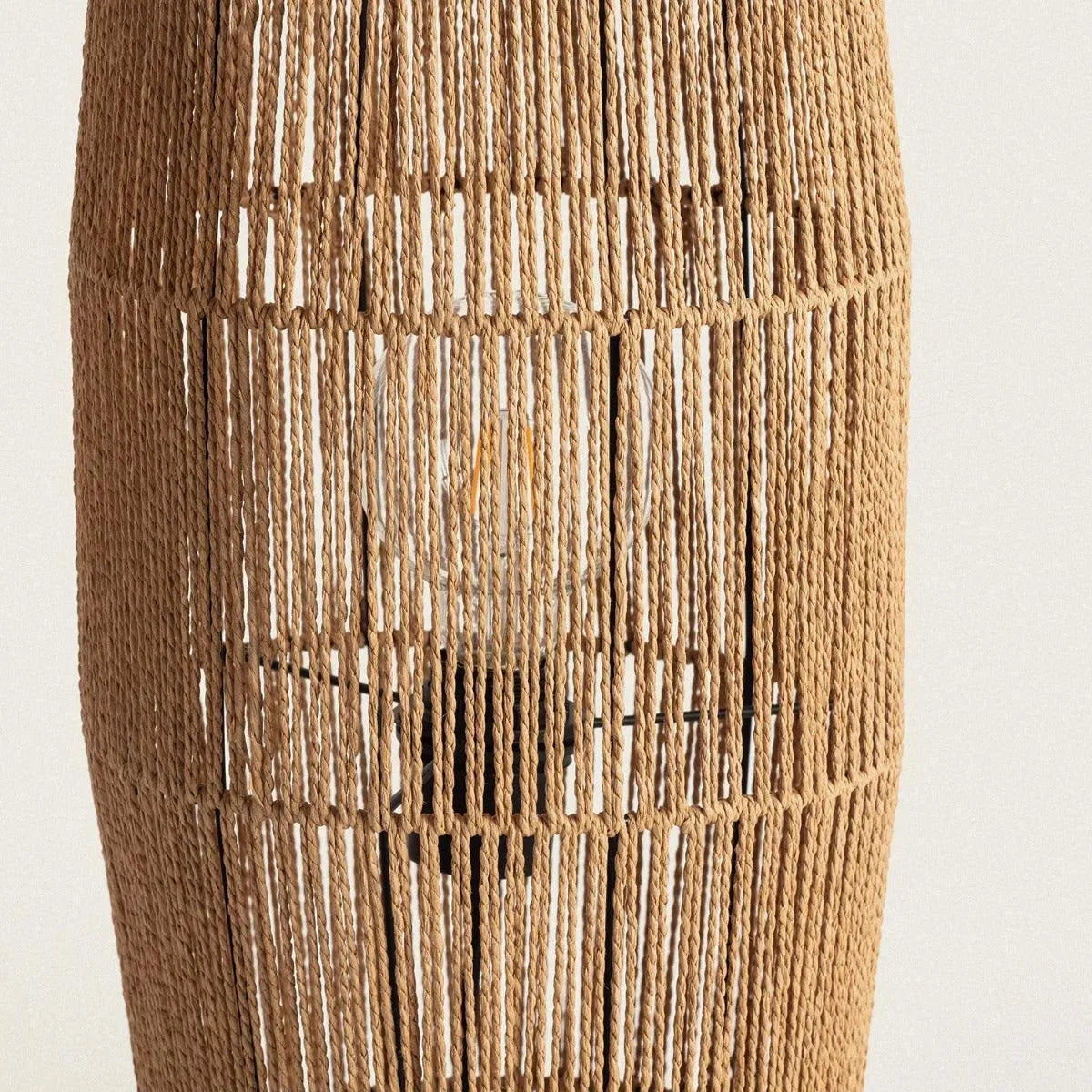 Staande vloerlamp Rotan gevlochten E27 'Varden' 100 cm - FOIR