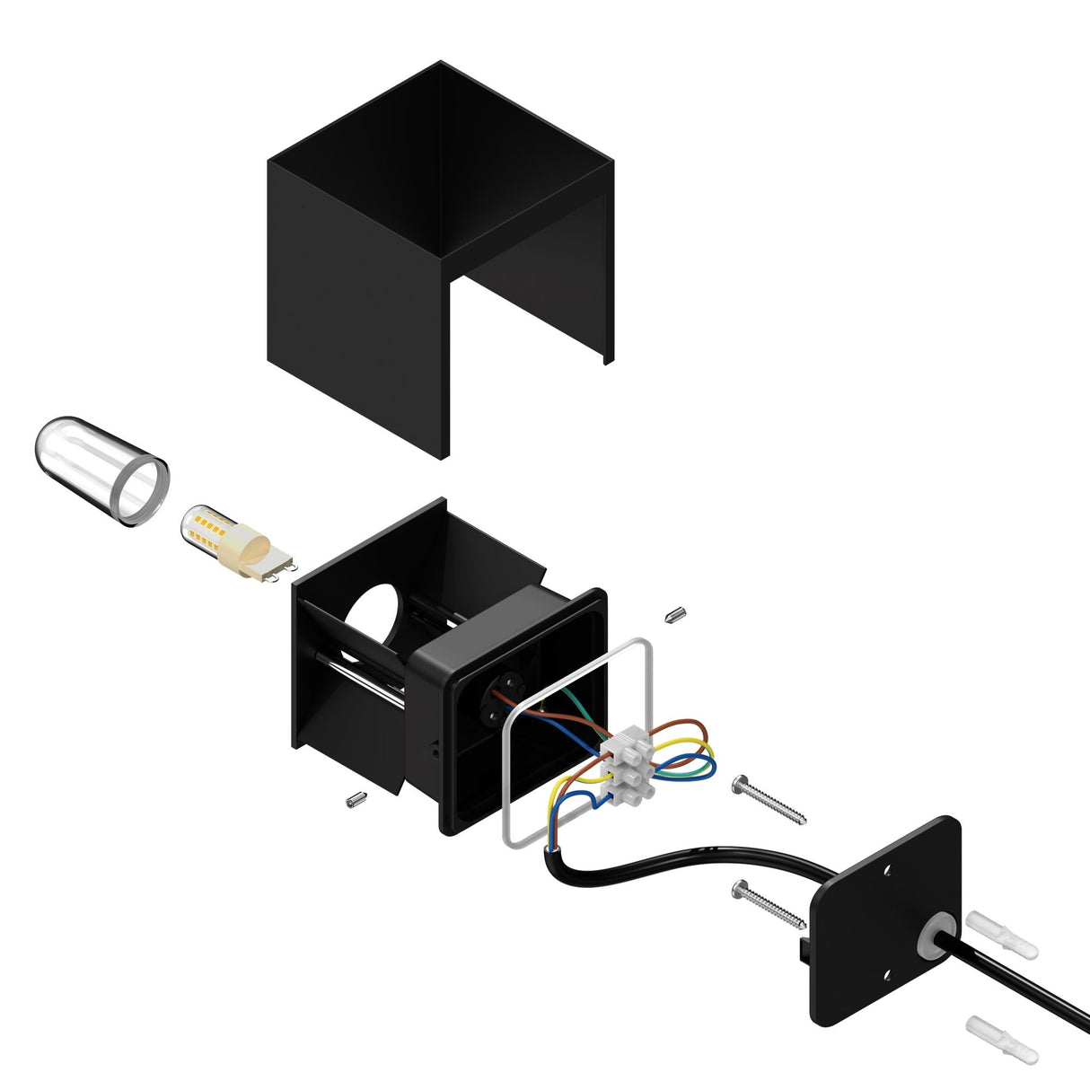 Buitenlamp kubus 'Lia' G9 vierkant metaal 10cm