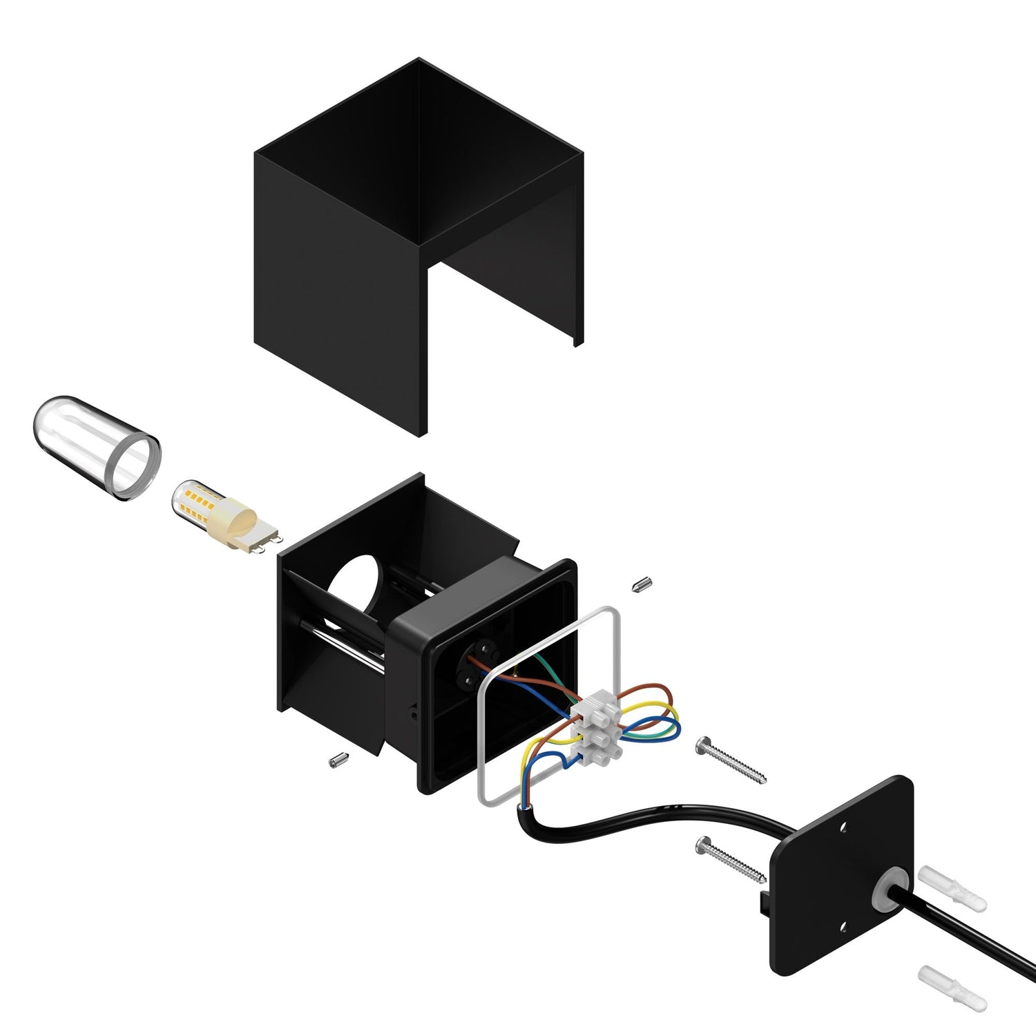 Buitenlamp kubus 'Lia' G9 vierkant metaal 10cm
