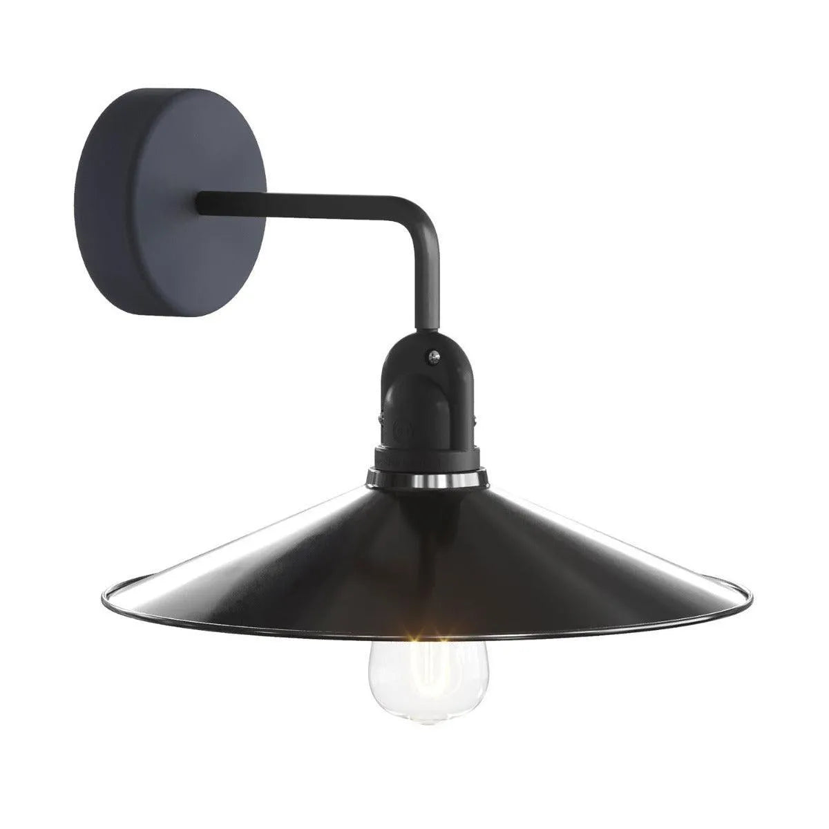 Buitenlamp industrieel zwart 'Karl' E27 fitting 300mm IP65 - FOIR