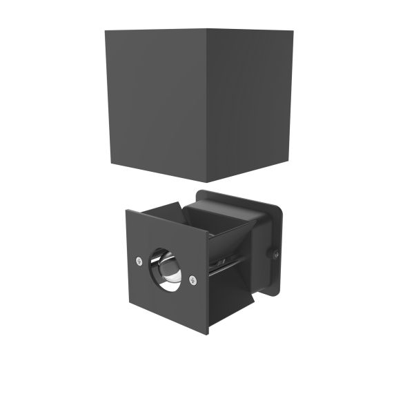 Buitenlamp kubus 'Lia' G9 vierkant metaal 10cm