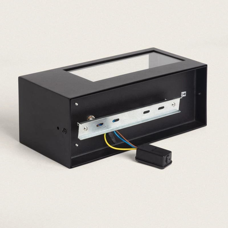 Buitenlamp zwart glas e27 met sensor