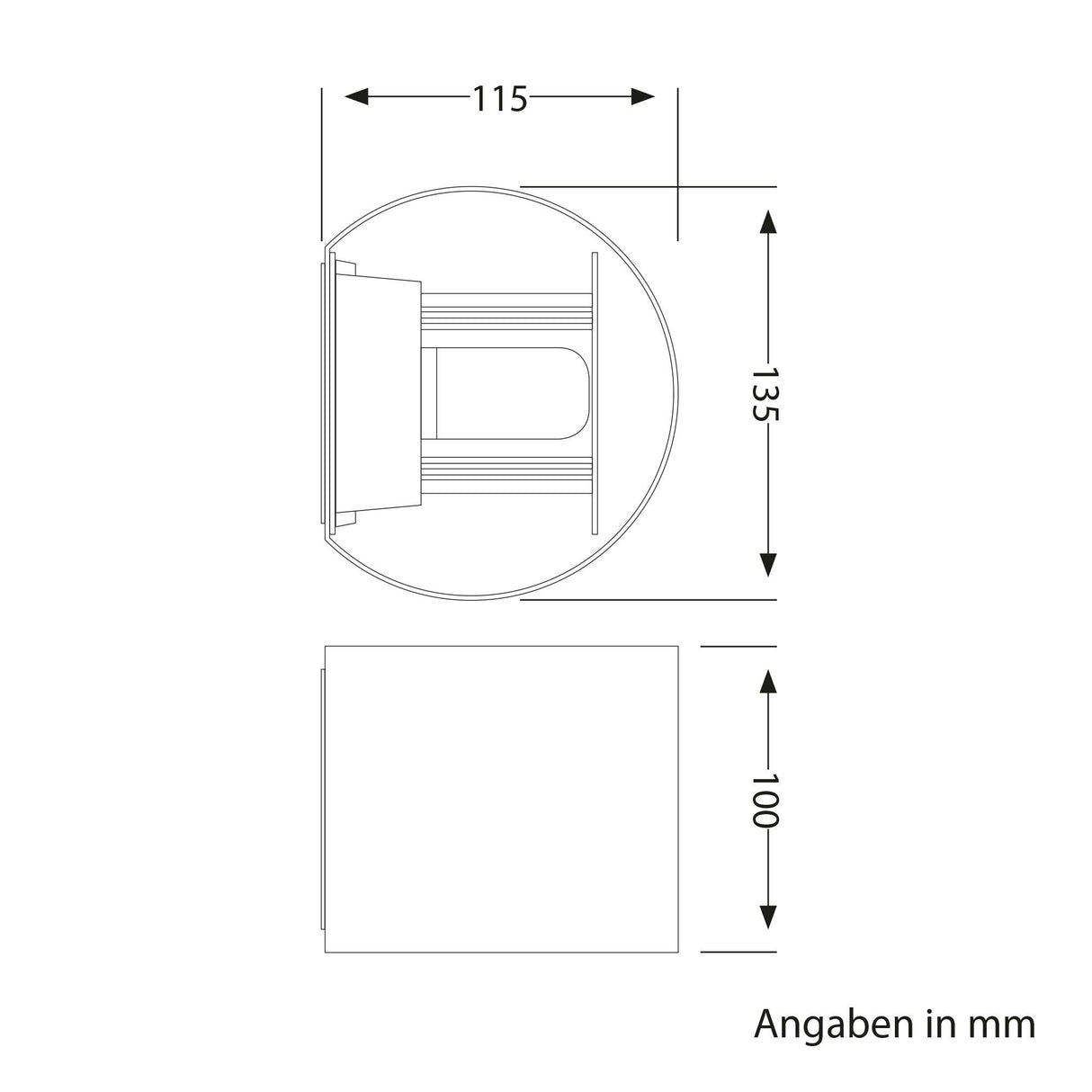 Buitenlamp zwart rond metaal Ip65
