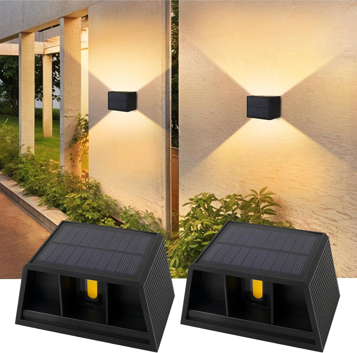 Buitenlamp Solar zonne energie up down led (SET van 2)