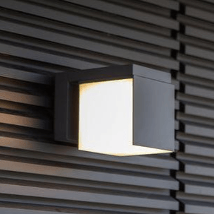 Buitenlamp vierkant zwart warm wit (3000K) Lutec 'Cuba' verstelbaar gevel modern - FOIR