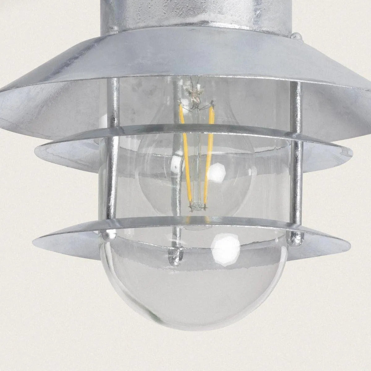 Buitenlamp gegalvaniseerd wandlamp voordeur 'Blokhuis' down downlighter E27 fitting IP54 - FOIR