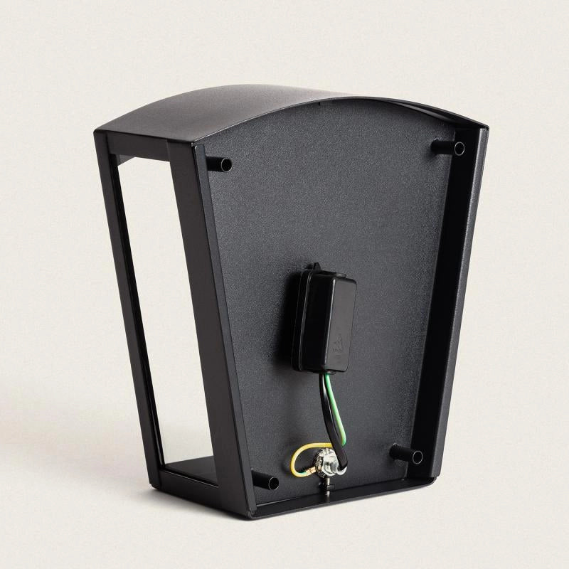 Buitenlamp zwart glas e27 fitting 'Daan' RVS voordeur metaal