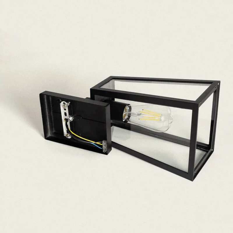 Buitenlamp zwart metaal glas E27 fitting 'Hagger down' geschikt voor Hue IP44 - FOIR