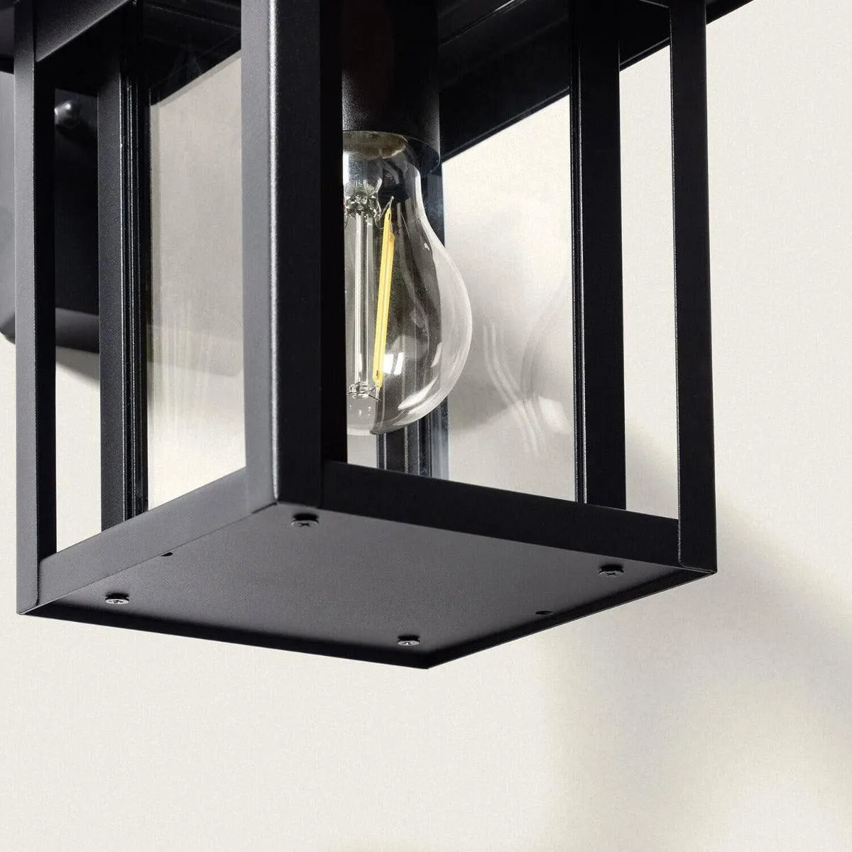 Buitenlamp zwart metaal e27 'Aurora' vierkant - FOIR