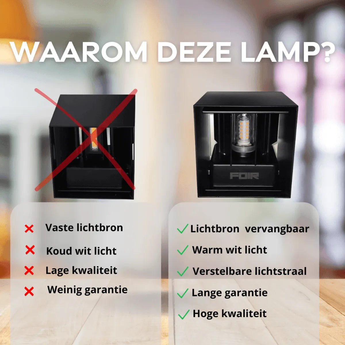Buitenlamp kubus ace zwart vierkant met lichtsensor of schemersensor