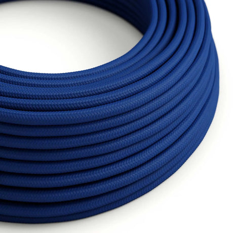 Strijkijzersnoer Navy Blauw rond stoffen snoer per meter - FOIR