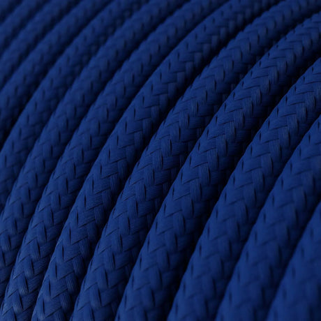 Strijkijzersnoer Navy Blauw rond stoffen snoer per meter - FOIR