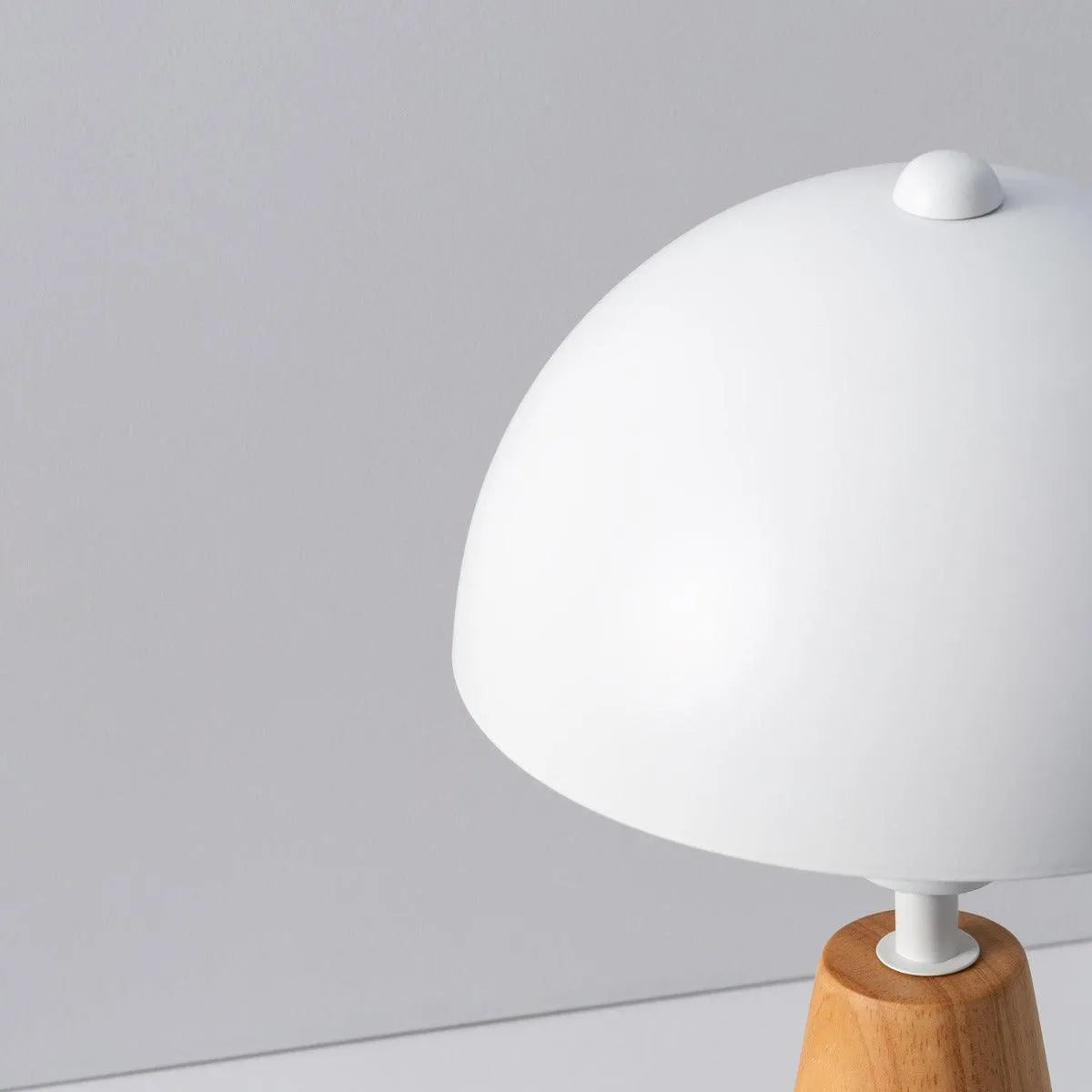 Tafellamp hout wit 'Daya' hout wit E14 fitting modern witte kap - FOIR