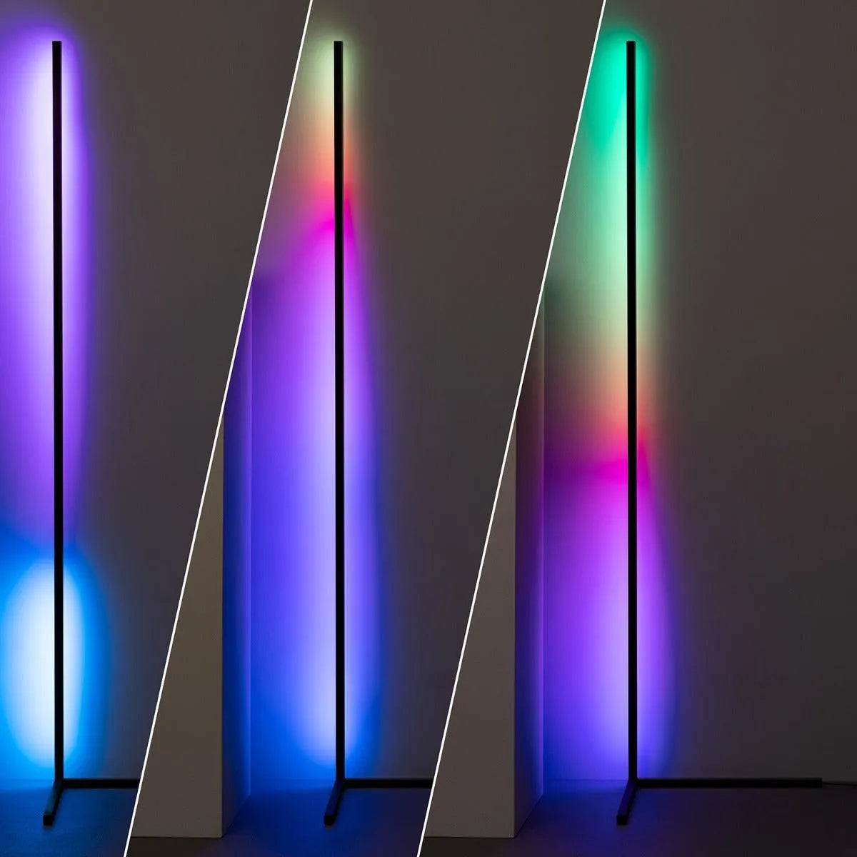 led hoeklamp staand rgb modern zwart
