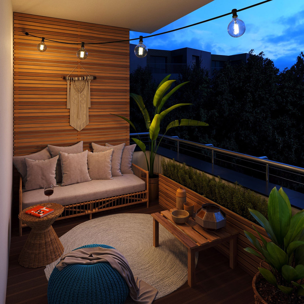 Feestverlichting zwart 7.5m 5x E27 fitting