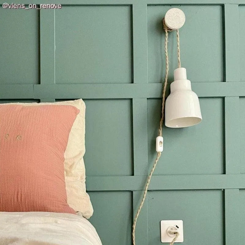 Lamphouder wit e27 glad ontwerp met lampenkap ring - FOIR