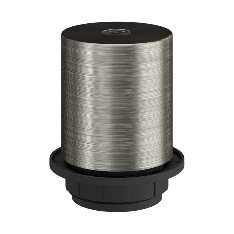 Fitting lamp zilver E27 glad ontwerp met lampenkap ring - FOIR