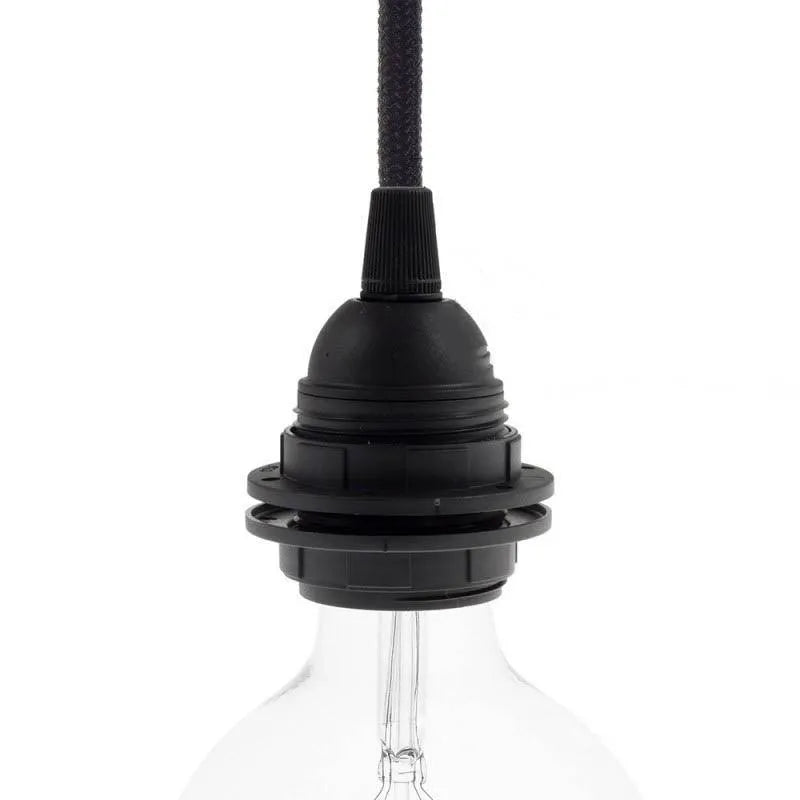 Fitting zwart schroefdraad e27 rond
