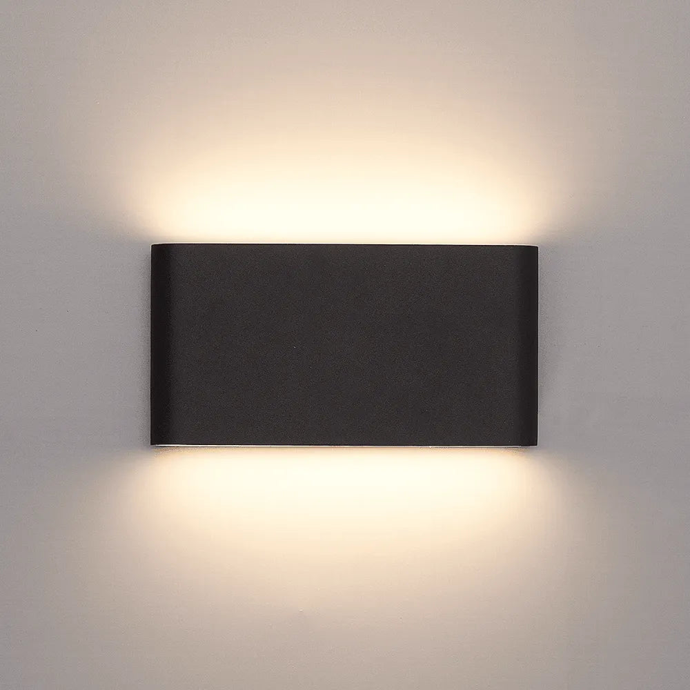 Wandlamp ovaal 'Lena' 12W 2700K 175mm breed aluminium up down waterdicht IP65 230V - FOIR