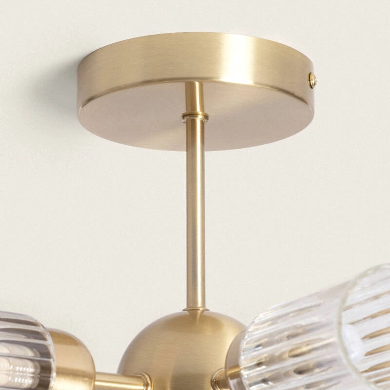 Plafondlamp goud glas Ron Irene G9 led rond