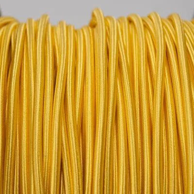 Geel rond strijkijzersnoer stoffen snoer per meter