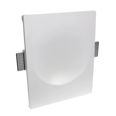 Wandlamp inbouw Gips 'Marloes' stuc lamp GU10 wit groot modern 350mm - FOIR