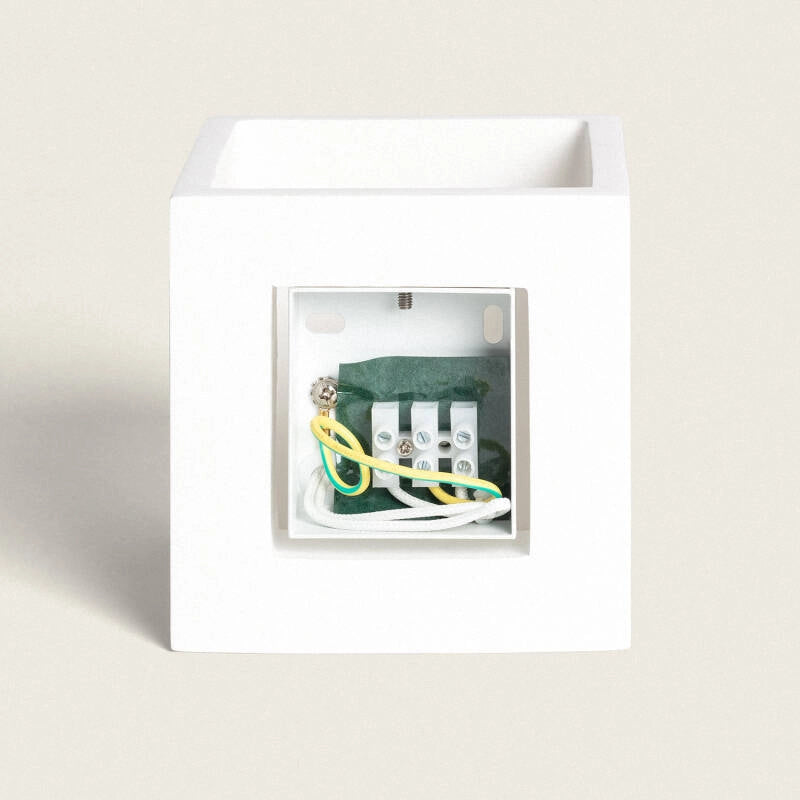 Wandlamp gips vierkant kubus G9 Wit overschilderbaar 11.5 cm