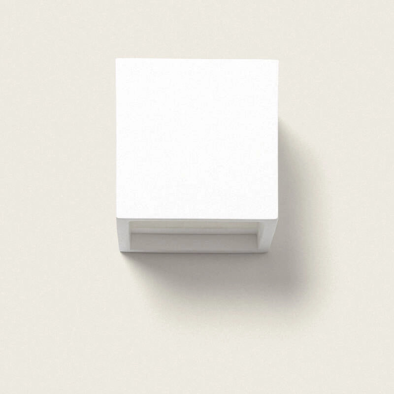 Wandlamp gips vierkant kubus G9 Wit overschilderbaar 11.5 cm