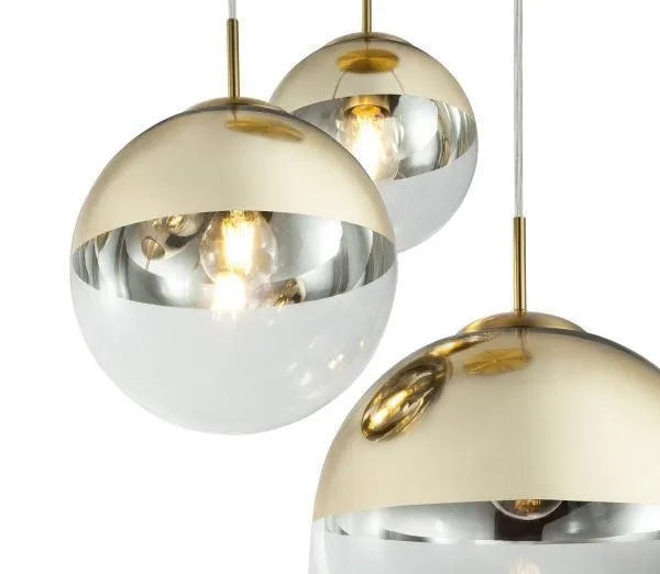 Hanglamp glas modern E27 fitting gouden hanglamp