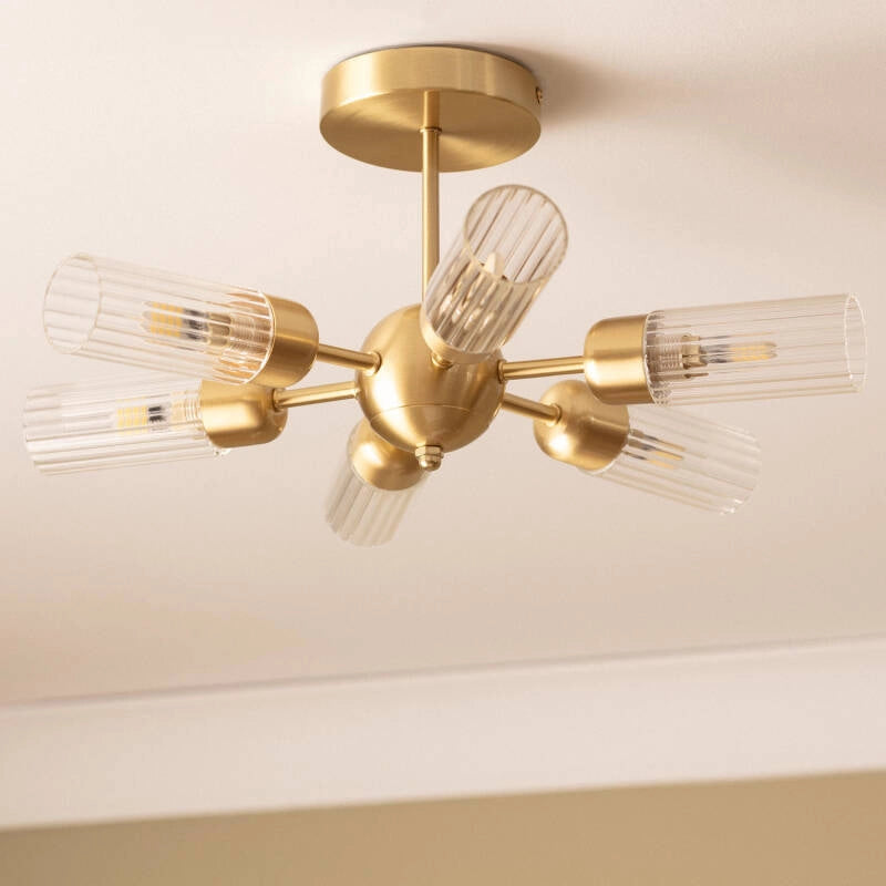 Plafondlamp goud glas Ron Irene G9 led rond