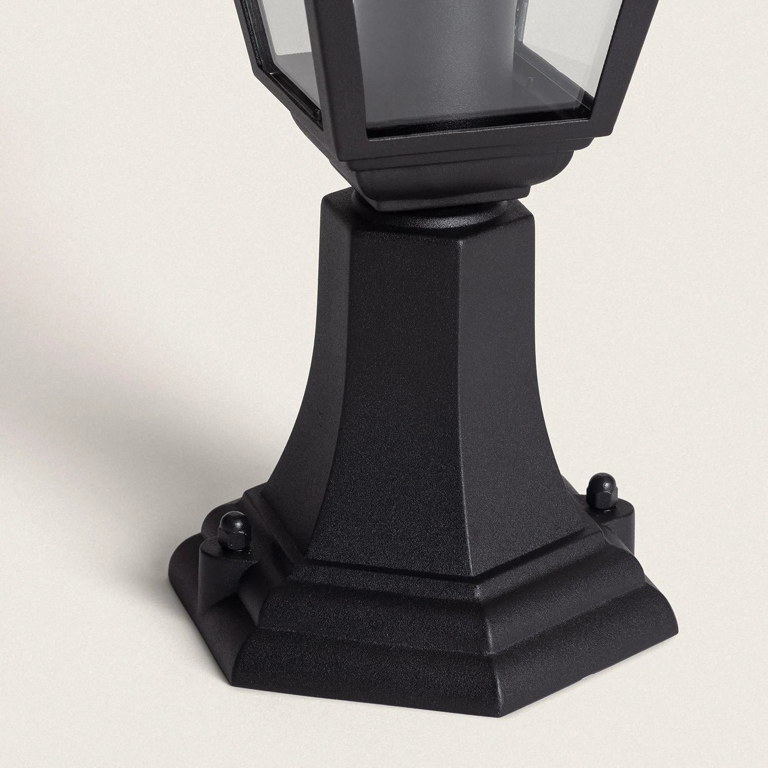 Sokkellamp zwart E27 fitting aluminium glas