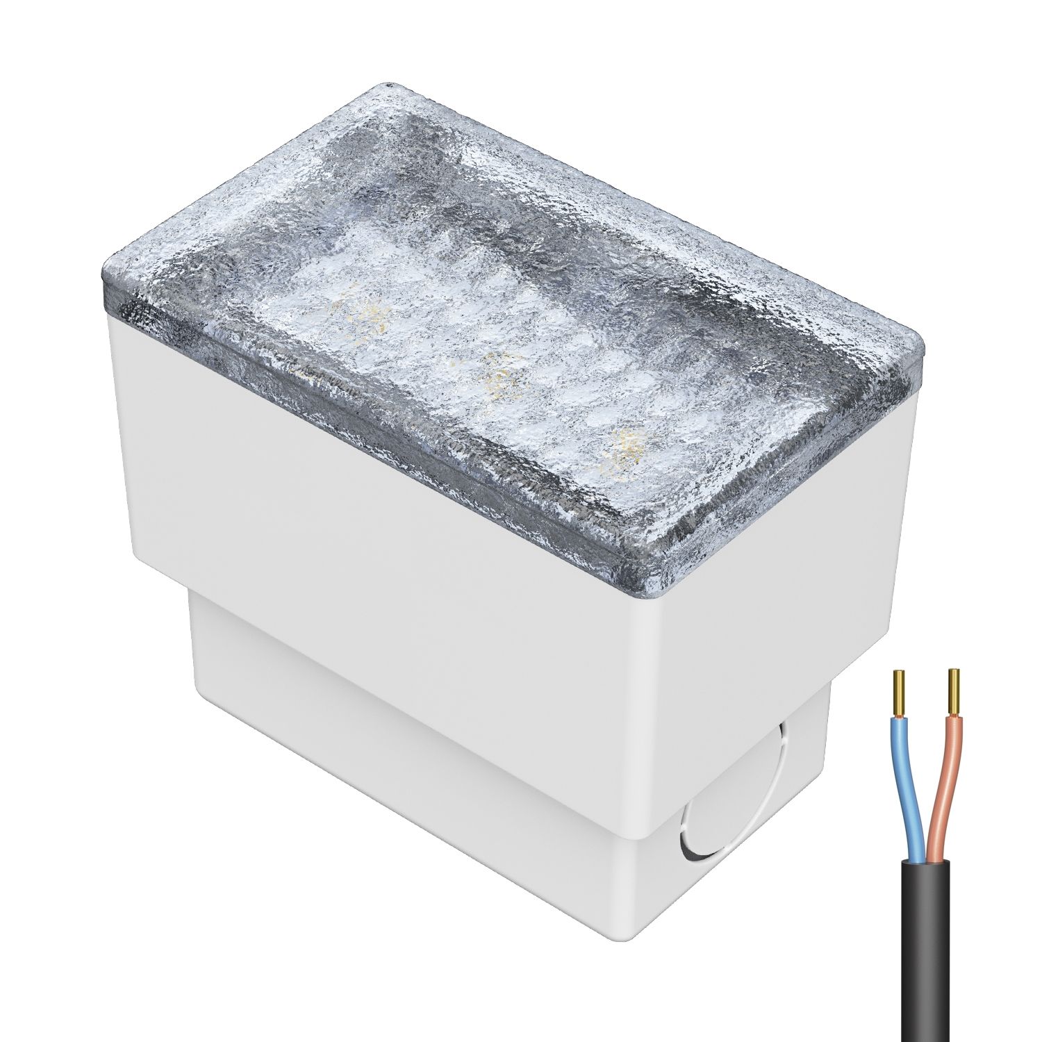 Inbouwspot grondspot overrijdbaar vierkant baksteen 8 cm x 5 cm LED 0.5W warm wit (kopie)