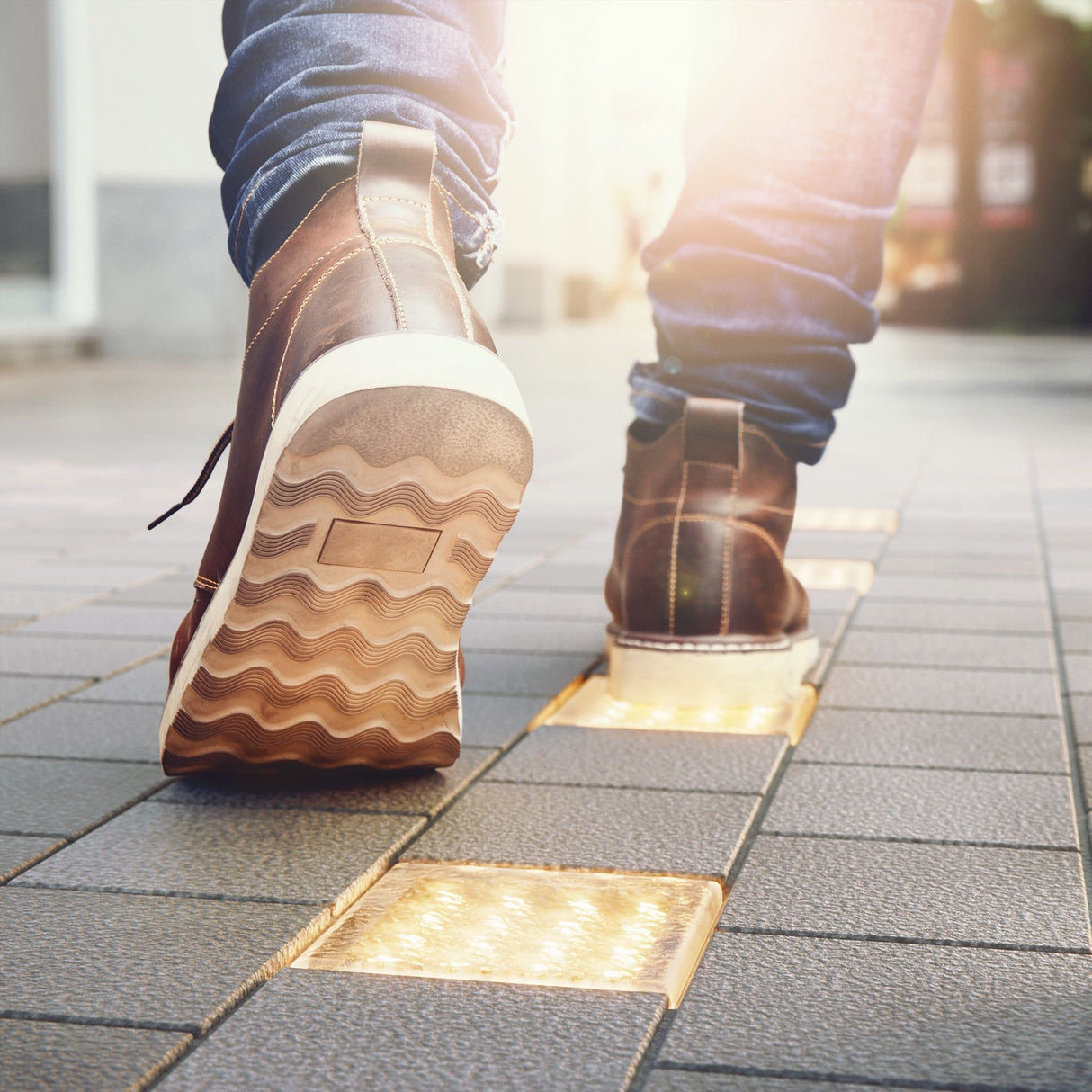 Grondspot overrijdbaar vierkant led baksteen IP67 10 x 10 cm 230V