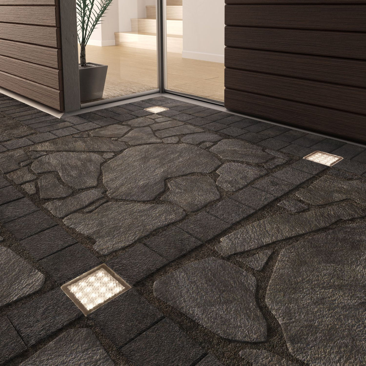 Grondspot overrijdbaar vierkant led baksteen IP67 10 x 10 cm 230V