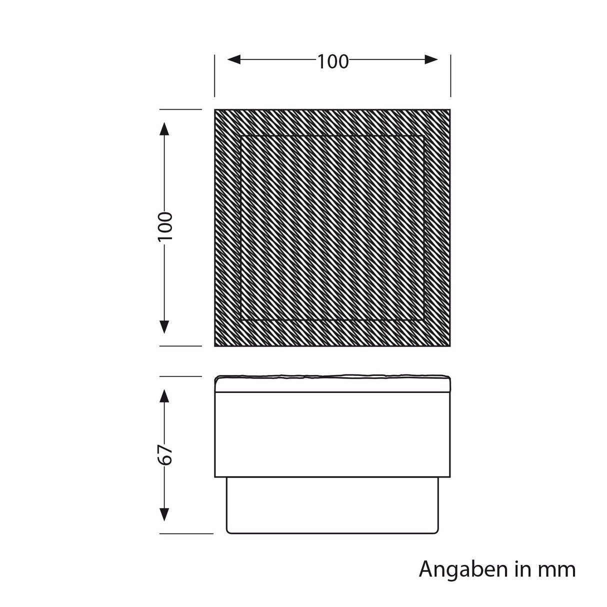 Grondspot overrijdbaar vierkant led baksteen IP67 10 x 10 cm 230V