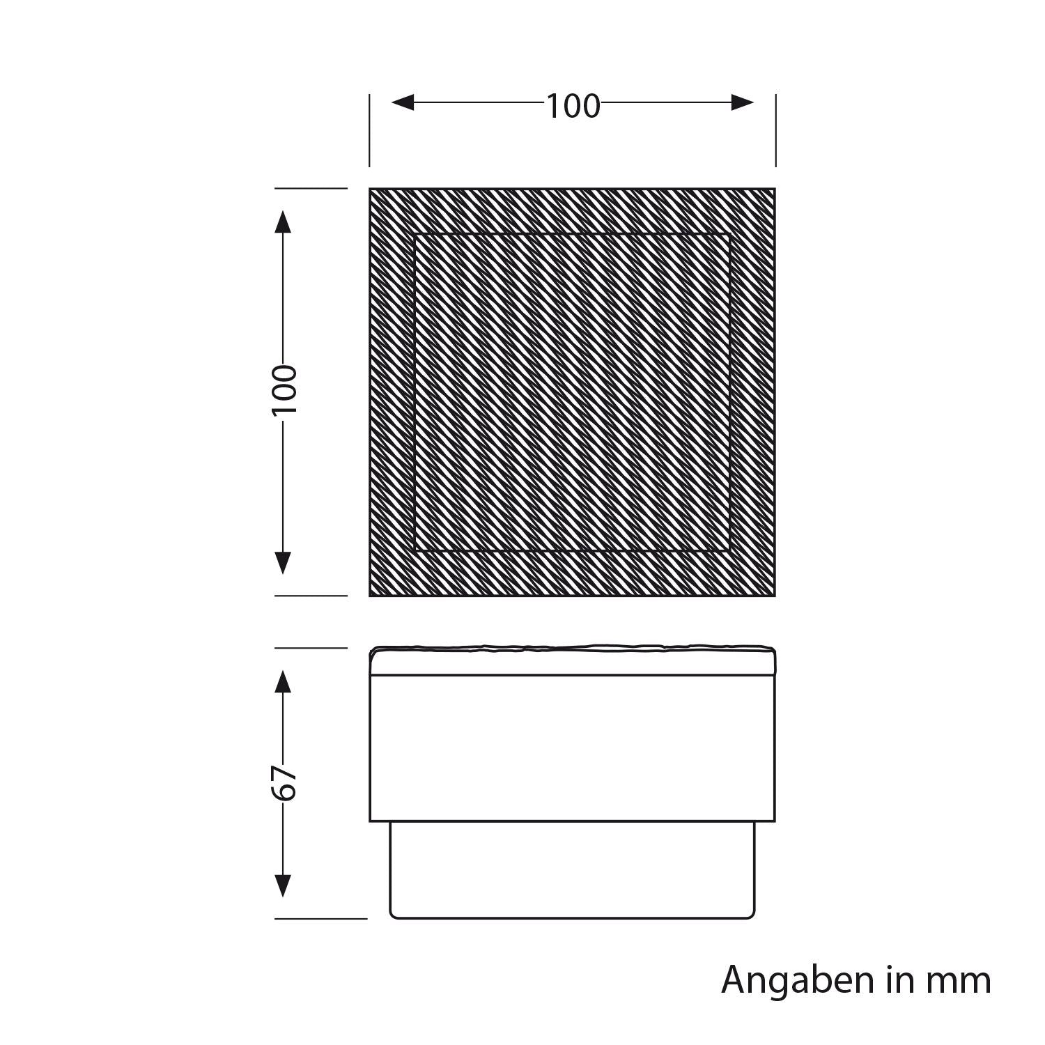 Grondspot overrijdbaar vierkant led baksteen IP67 10 x 10 cm 230V