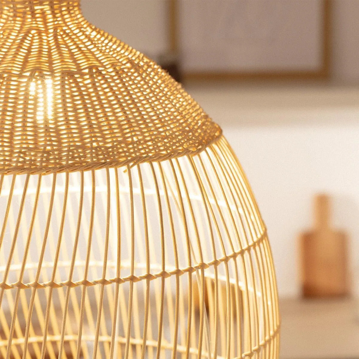 Hanglamp modern rotan bruin 'Futan' gevlochten modern e27 fitting 50 cm - FOIR