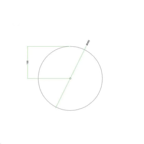 Grote plafondkap zwart met 1 uitgang rond 40cm - FOIR