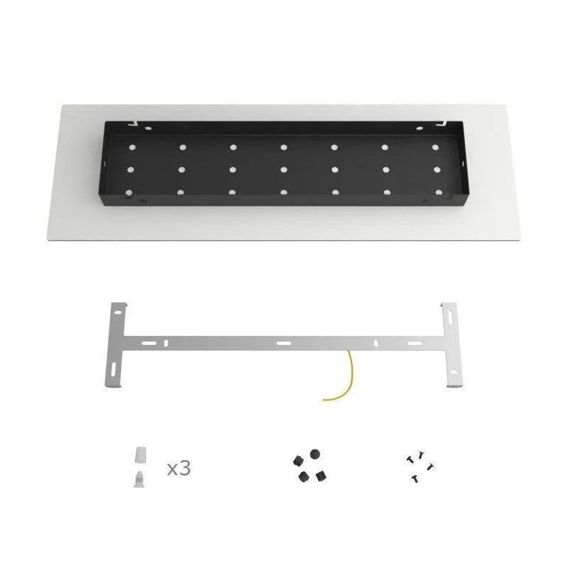 Plafondplaat zwart metaal 3 lampen snoeren zwart groot 68 cm - FOIR
