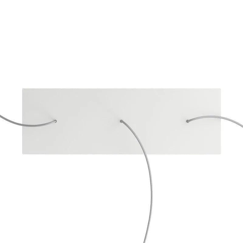 Plafondrozet XXL metaal 3 lampen snoeren wit groot 67 cm - FOIR